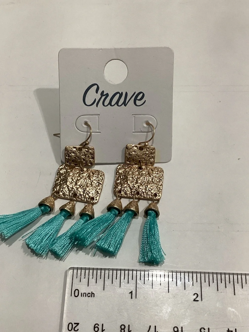 Crave Gold-Tone Earrings with Turquoise Tassels